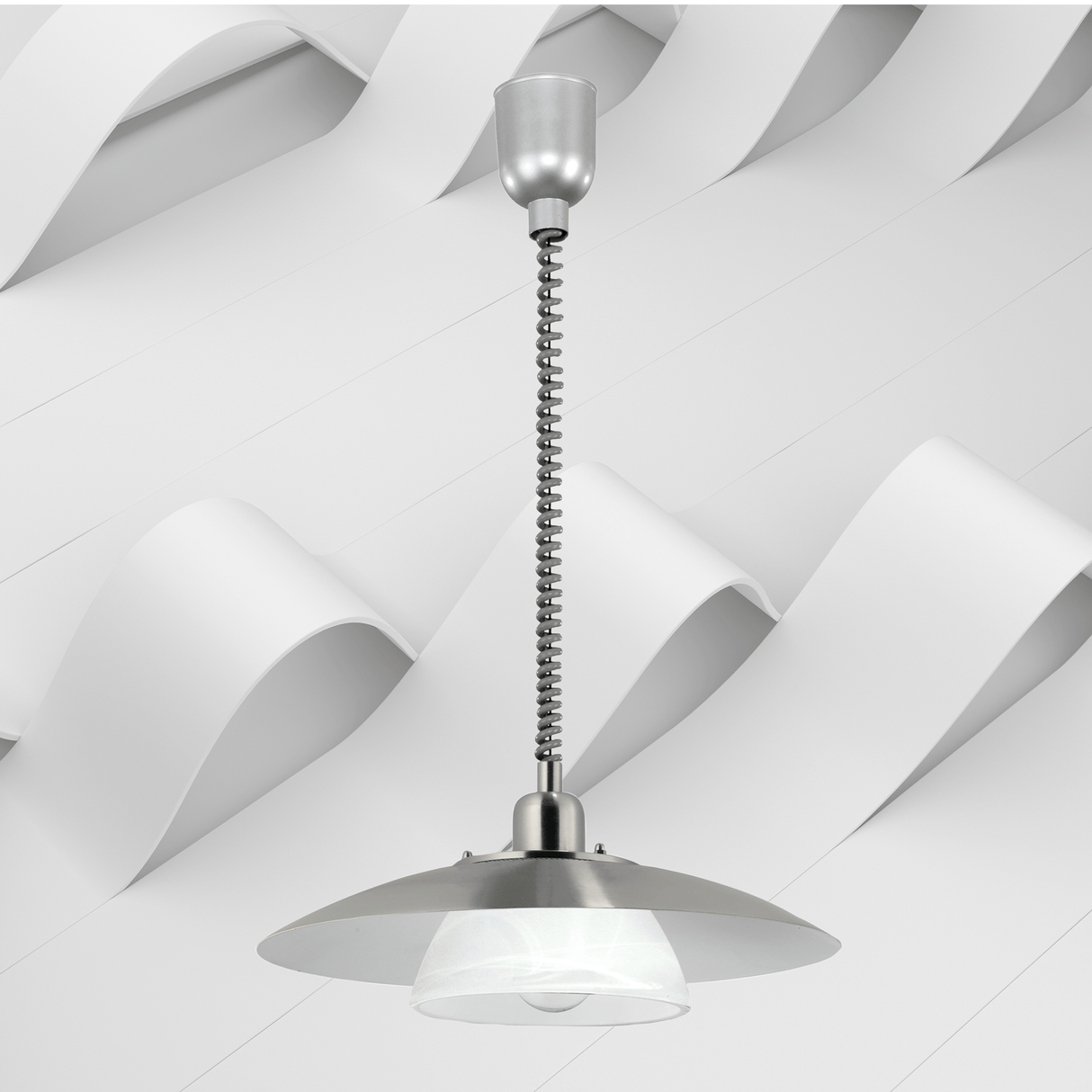 Lámpara Colgante Contemporáneo Gris ACERO Ajustable 1 Lámpara 36x36x110cm - Iluminacion | Bylmo