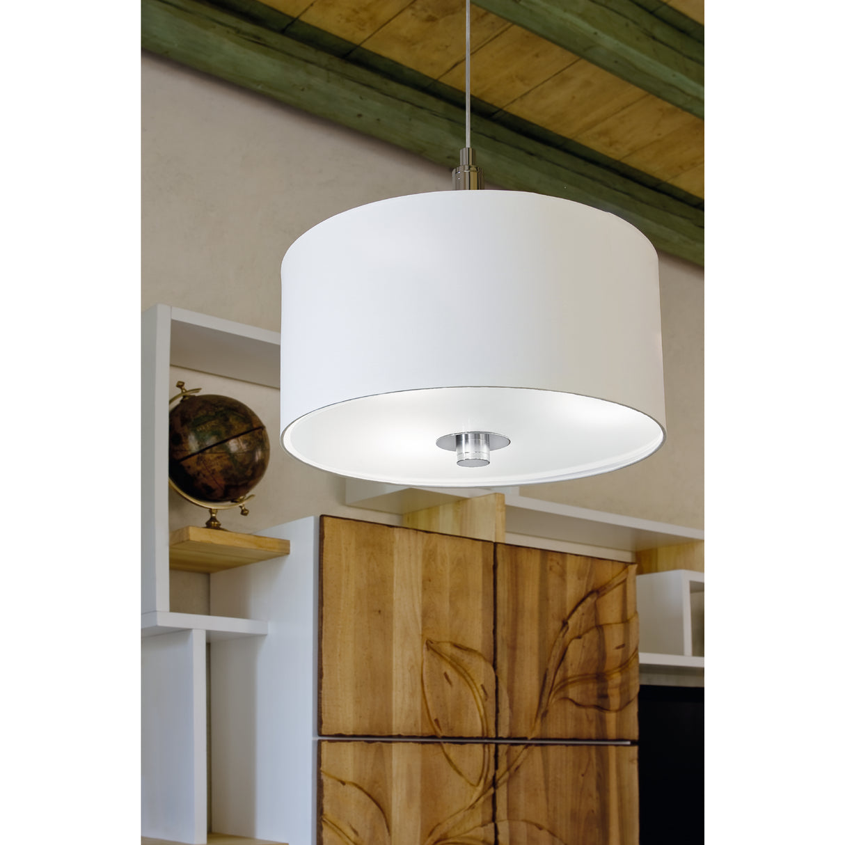 Lámpara Colgante Contemporáneo Beige Diseño Único 43x43x110cm Acero - Iluminacion | Bylmo