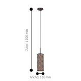 Lámpara Colgante Rústico de Acero 11x11x110cm Café Ajustable - Iluminacion | Bylmo