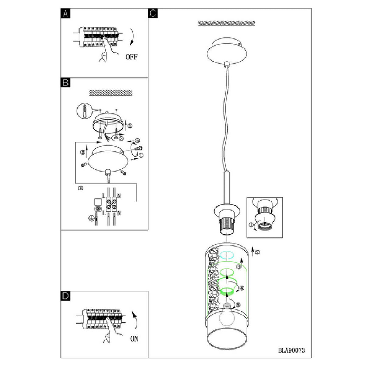 Lámpara Colgante Rústico Gris Acero 1 Luz Ajustable 110V LED IP20 - Iluminacion | Bylmo