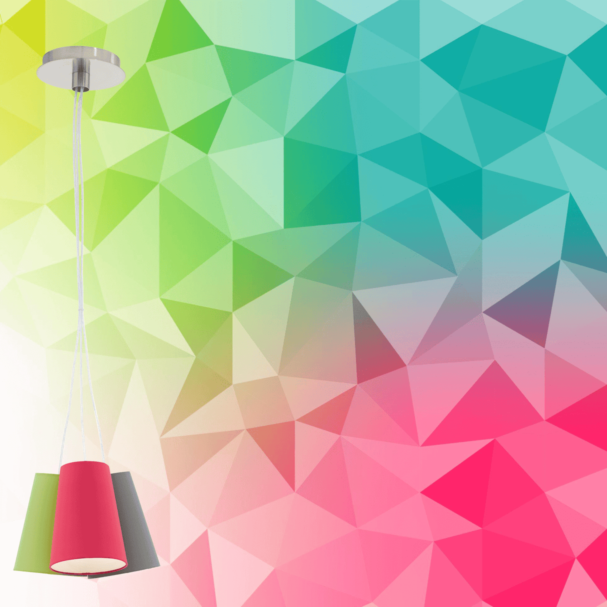 Lámpara Colgante Contemporáneo Multicolor 3 Luces LED Ajustable 30x30x110 cm - Iluminacion | Bylmo