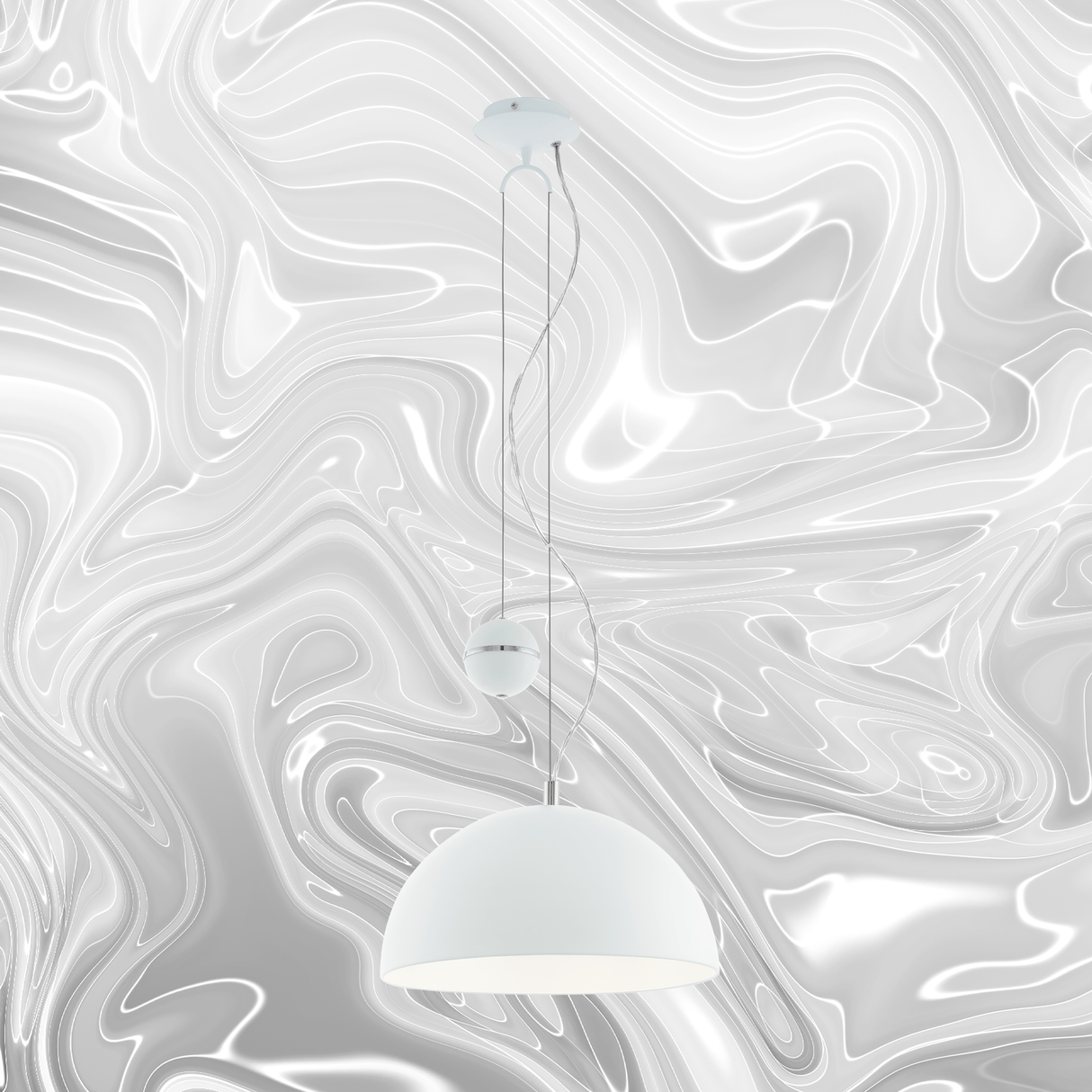 Lámpara Colgante Rústico Blanco 1 Luz Ajustable 38x38x110cm - Iluminacion | Bylmo