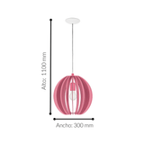 Lámpara Colgante Rústico Rosa 30x30x110 cm Madera Ajustable - Iluminacion | Bylmo