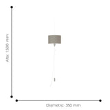 Lámpara Colgante Contemporáneo Gris Acero 35x35x150cm Ajustable LED 1100 Lúmenes 160 IP20 - Iluminacion | Bylmo