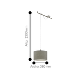 Lámpara Colgante Contemporáneo Gris 1 Luz Ajustable ACERO 38x58x130cm - Iluminacion | Bylmo
