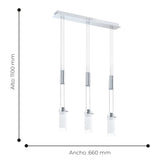 Lámpara Colgante Moderno Gris Acero Ajustable 10x66x110cm - Iluminacion | Bylmo