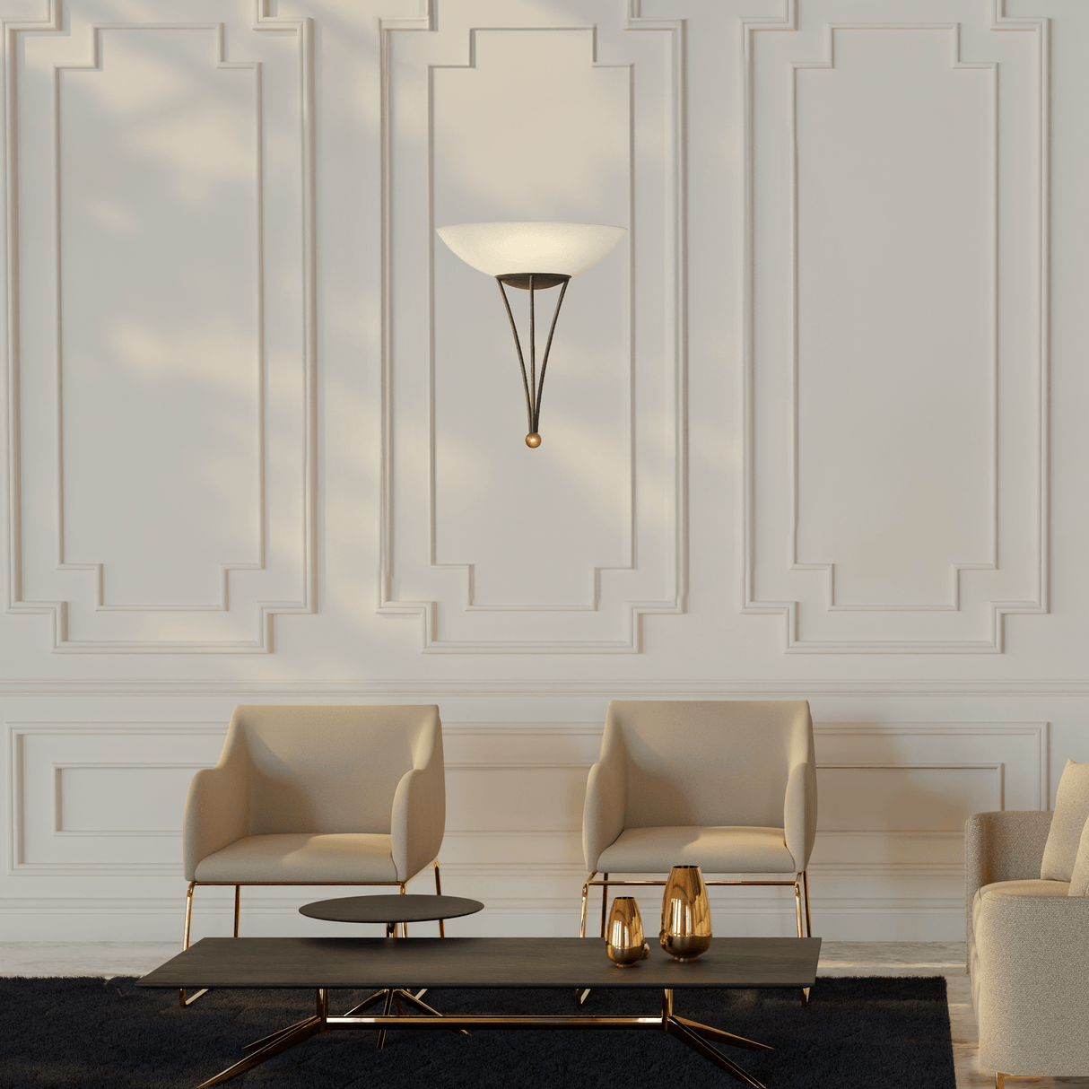 Lámpara de Pared Clásico 1 Luz 30x8x32 Café Acero IP20 - Iluminacion | Bylmo