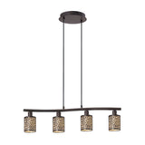 Lámpara Colgante Rústico ACERO 10x68x110cm Café Ajustable IP20 4 Luces - Iluminacion | Bylmo