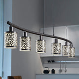 Lámpara Colgante Rústico ACERO 10x68x110cm Café Ajustable IP20 4 Luces - Iluminacion | Bylmo
