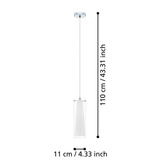 Lámpara Colgante Moderno Gris Acero 16x6x110cm Ambiente LED - Iluminacion | Bylmo