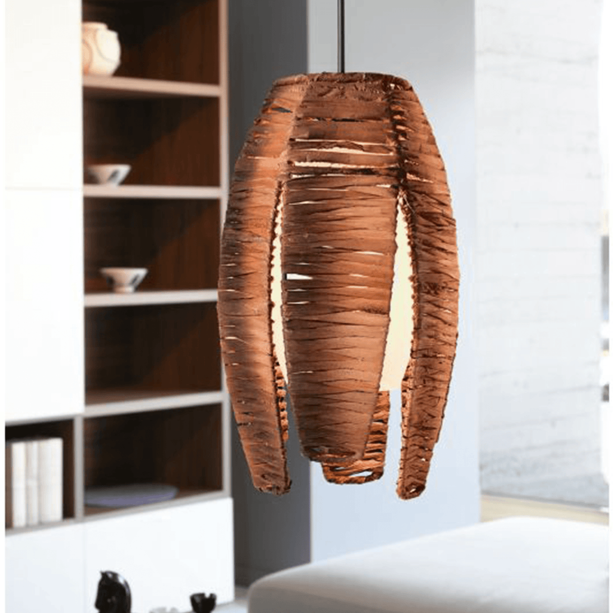 Lámpara Colgante Rústico 1 Luz Café Acero 19x10x110 Ambiente - Iluminacion | Bylmo