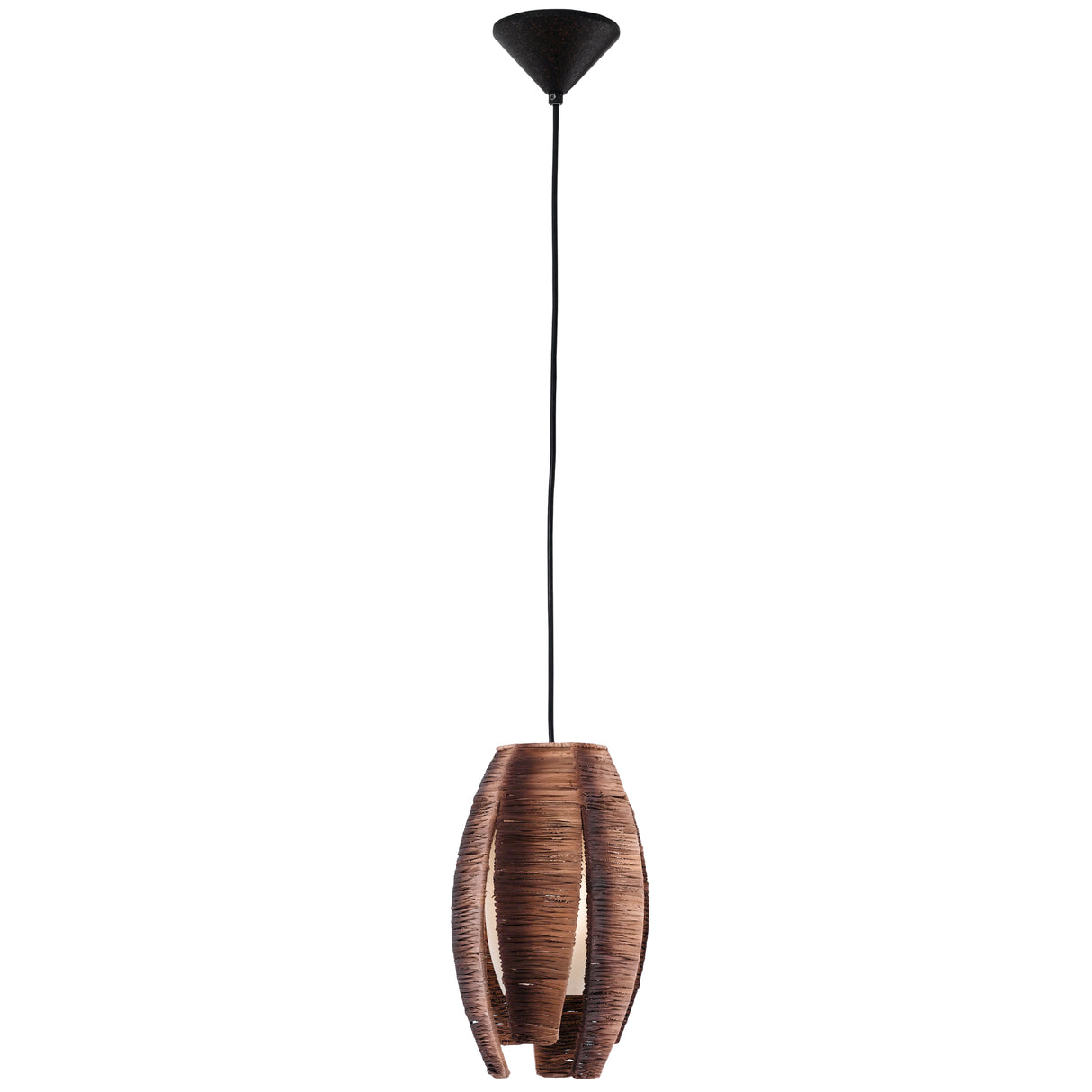 Lámpara Colgante Rústico 1 Luz Café Acero 19x10x110 Ambiente - Iluminacion | Bylmo