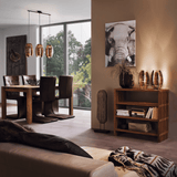 Lámpara Colgante Rústico 3 Luces Café Ajustable 1100 Lúmenes - Iluminacion | Bylmo