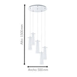 Lámpara Colgante Moderno Gris Acero 50x50x150cm Ambiente Ajustable - Iluminacion | Bylmo