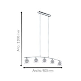 Lámpara Colgante Contemporáneo Gris Acero Ajustable 9x90x110 450 Lúmenes - Iluminacion | Bylmo