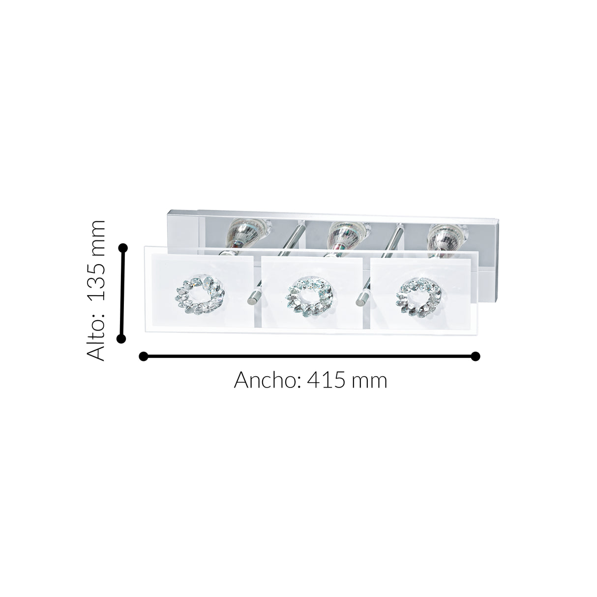 Lámpara Moderno Gris 3 luces 41x13x8cm LED - Iluminacion | Bylmo