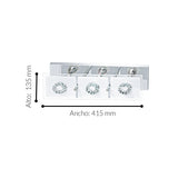 Lámpara Moderno Gris 3 luces 41x13x8cm LED - Iluminacion | Bylmo