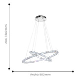 Lámpara Colgante Moderno Gris Acero 2 Luces Ajustable LED 67x90x150cm - Iluminacion | Bylmo
