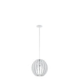 Lámpara Colgante Rústico Blanco 30x30x130cm Madera Ajustable - Iluminacion | Bylmo