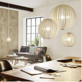 Lámpara Colgante Rústico Blanco 30x30x130cm Madera Ajustable - Iluminacion | Bylmo