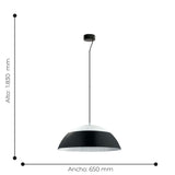 Lámpara Colgante Moderno Negro 1 Ajustable 65x65x1830 5.5Kg - Iluminacion | Bylmo