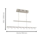Lámpara Colgante Contemporáneo Gris Acero Ajustable 12x90x140cm - Iluminacion | Bylmo