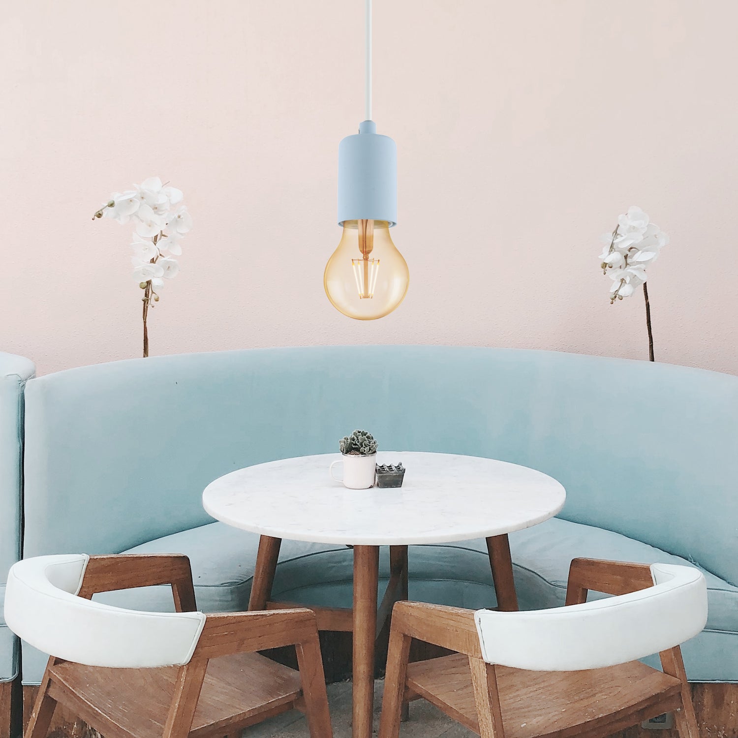 Lámpara Colgante Vintage Azul 1 Luz Ajustable 150cm ACERO - Iluminacion | Bylmo