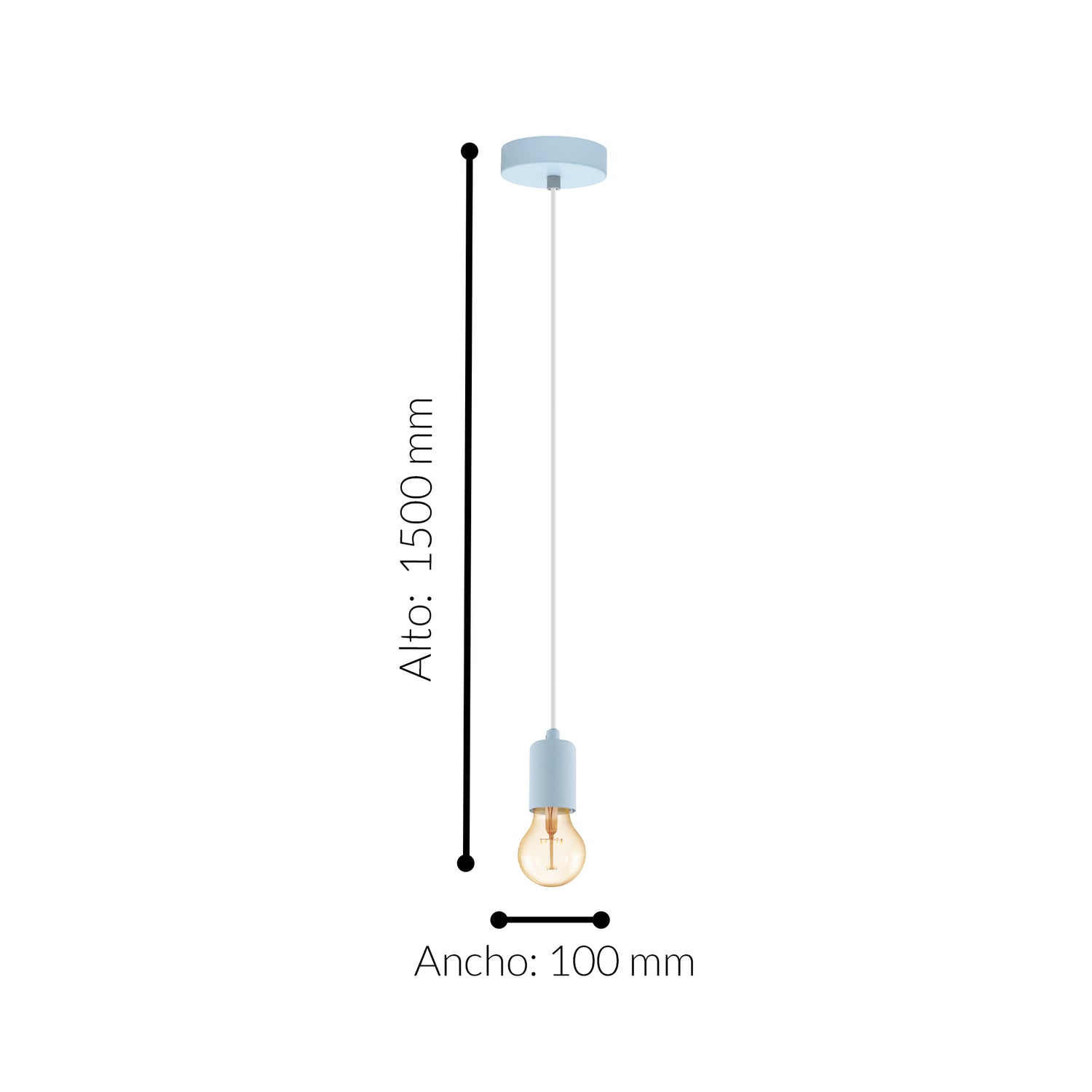 Lámpara Colgante Vintage Azul 1 Luz Ajustable 150cm ACERO - Iluminacion | Bylmo