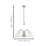 Lámpara Colgante Clásico 5 Luces Dorado Ajustable 63x110cm - Iluminacion | Bylmo