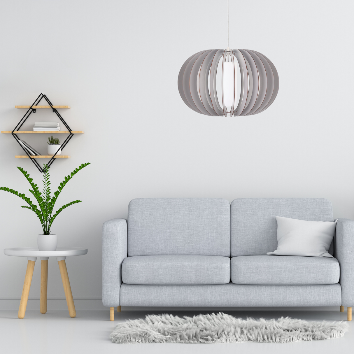 Lámpara Colgante Rústico Gris 70x70x183cm Ajustable - Iluminacion | Bylmo