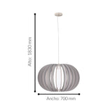 Lámpara Colgante Rústico Gris 70x70x183cm Ajustable - Iluminacion | Bylmo