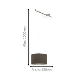 Lámpara Colgante Contemporáneo Gris ACERO 1 Luz Ajustable Techo LED 38x58x130cm - Iluminacion | Bylmo