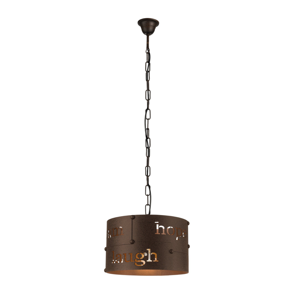Lámpara Colgante Rústico 1 Luz 32x32x110cm Cafe Ajustable. - Iluminacion | Bylmo