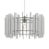 Lámpara Colgante Rústico 44x44x110 Blanco Madera - Iluminacion | Bylmo