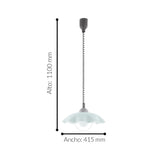 Lámpara Colgante Contemporáneo 41x41x110cm Gris Vidrio Ajustable - Iluminacion | Bylmo