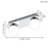 Lámpara Moderno Gris Acero 10x30x11cm LED - Iluminacion | Bylmo