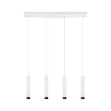 Lámpara Colgante Minimalista 4 luces Blanco Acero Ajustable 13x68x183cm - Iluminacion | Bylmo