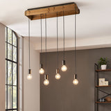 Lámpara Colgante Rústico 22x81x110cm Madera LED 6 Luces - Iluminacion | Bylmo