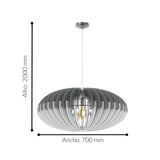 Lámpara Colgante Rústico Gris 1 Foco LED Ajustable 70x200cm - Iluminacion | Bylmo
