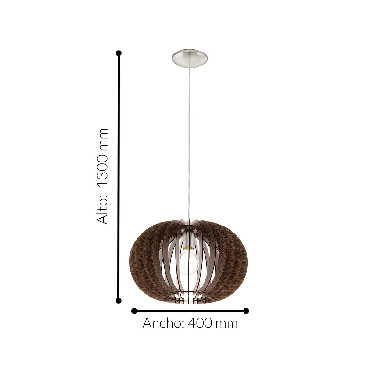 Lámpara Colgante Rústico Madera 40x40x130cm Ambiente - Iluminacion | Bylmo