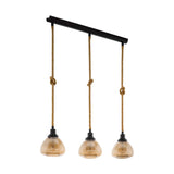 Lámpara Colgante Rústico Negro 3 Luces 19x89x123cm. - Iluminacion | Bylmo