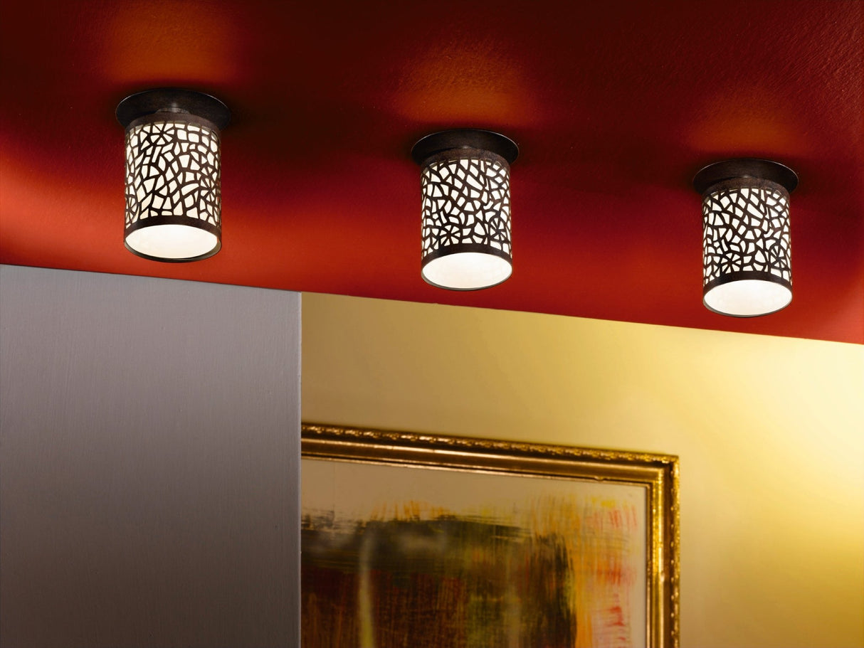 Lámpara Empotrable Rústico 1 Luz 10x5 Café Acero 12cm 450Lm IP20 - Iluminacion | Bylmo