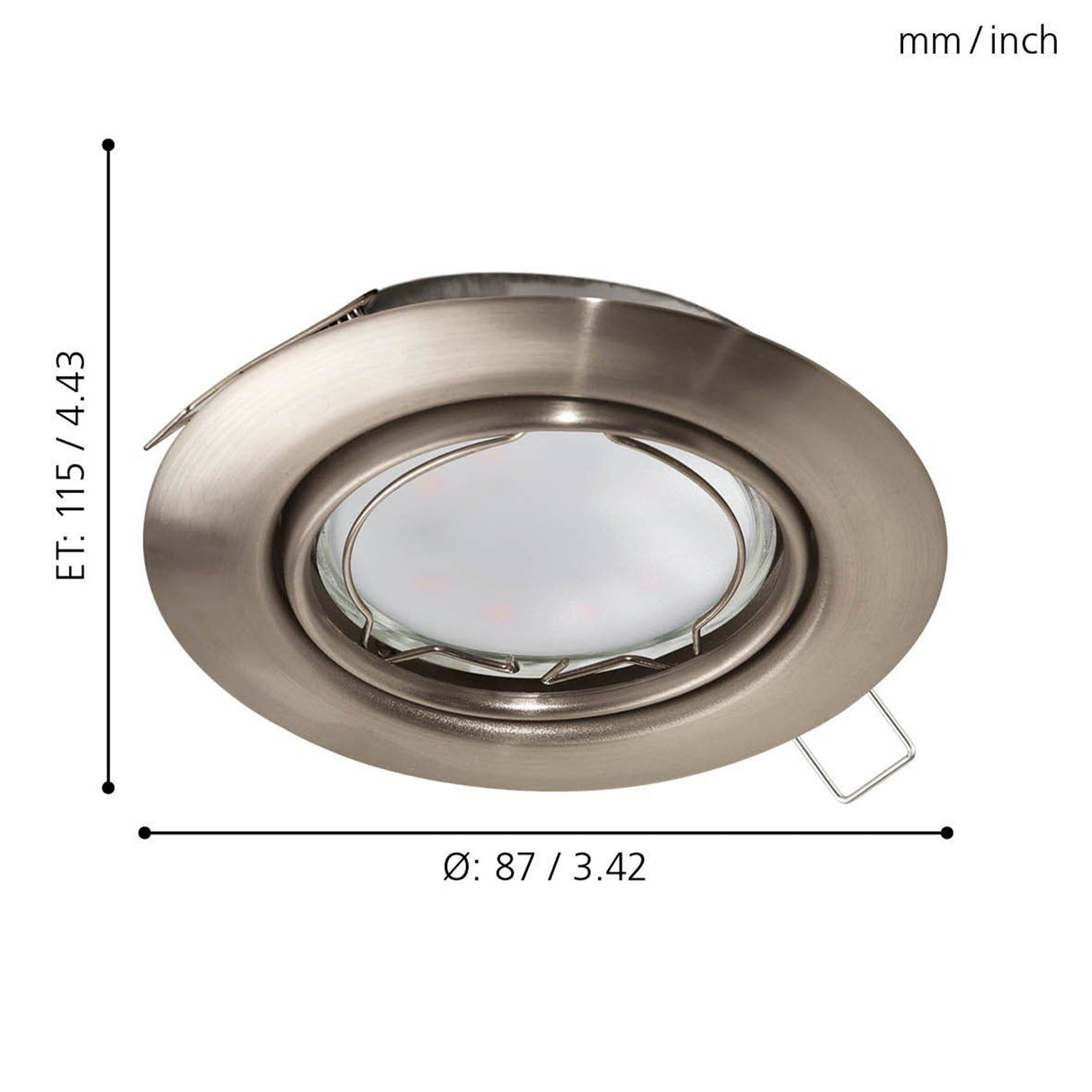 Lámpara Empotrable Contemporáneo Gris 11x11x7cm ACERO 1 Luz 450Lm GU10 IP20 LED - Iluminacion | Bylmo