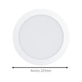 Lámpara Empotrable Contemporáneo 22x22 Blanco LED 1600lm 160 IP20 - Iluminacion | Bylmo