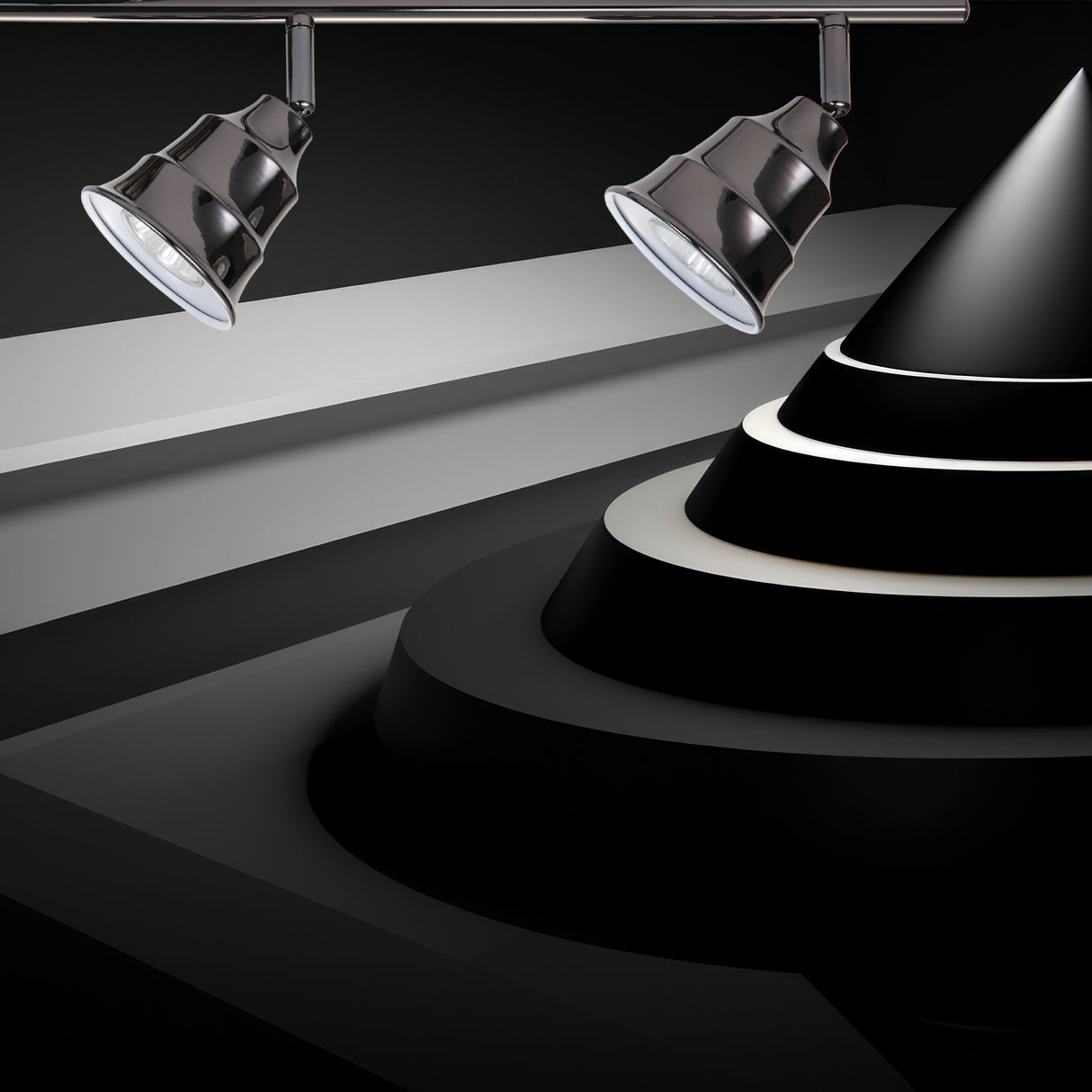 Spot de Iluminación Industrial 9x83x19 Negro Acero Pared LED 35 4 Luces - Iluminacion | Bylmo