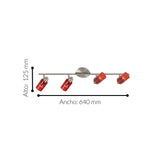 Spot de Iluminación Moderno 4 Luces Rojo Ajustable LED - Iluminacion | Bylmo
