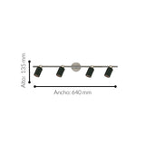 Spot de Iluminación Moderno 4 Luces Gris Acero Ajustable - Iluminacion | Bylmo