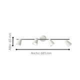 Spot de Iluminación Industrial 6x68 Blanco Acero Apto Exterior. - Iluminacion | Bylmo