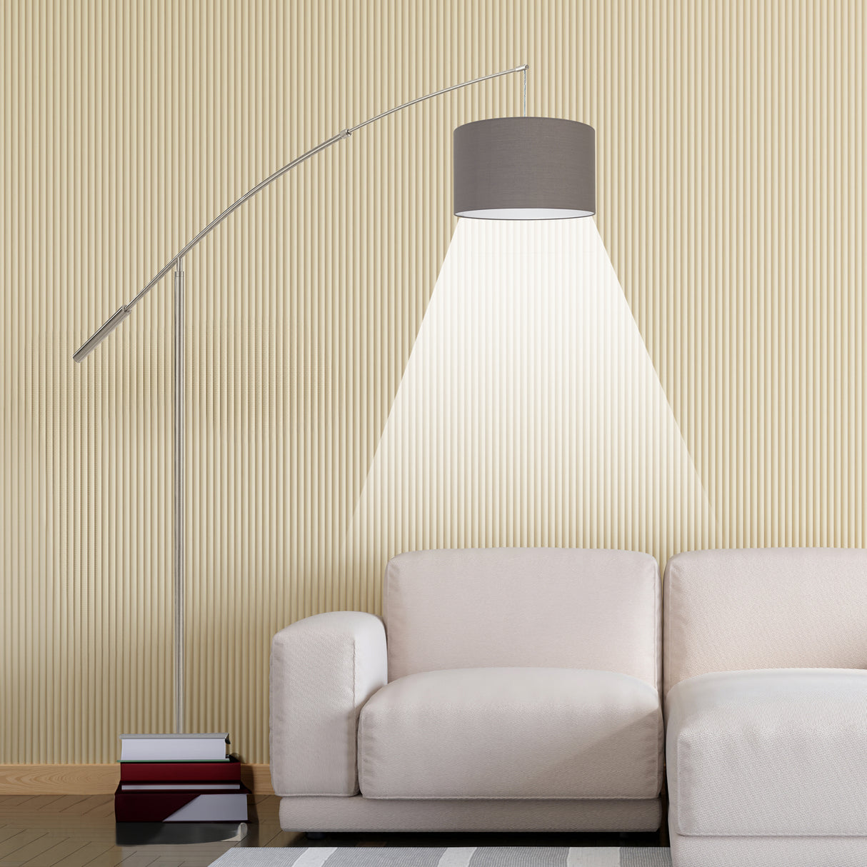 Lámpara de Piso Contemporáneo Gris Acero 32x160x195cm Diseño Único - Iluminacion | Bylmo