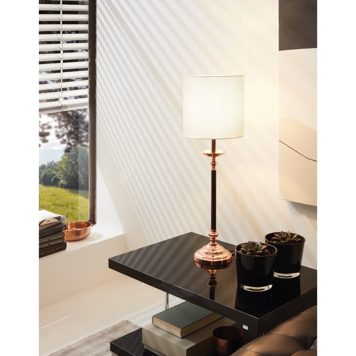 Lámpara de Mesa Vintage Acero Negro 12x12x44cm Estilo Portátil 450Lm LED - Iluminacion | Bylmo